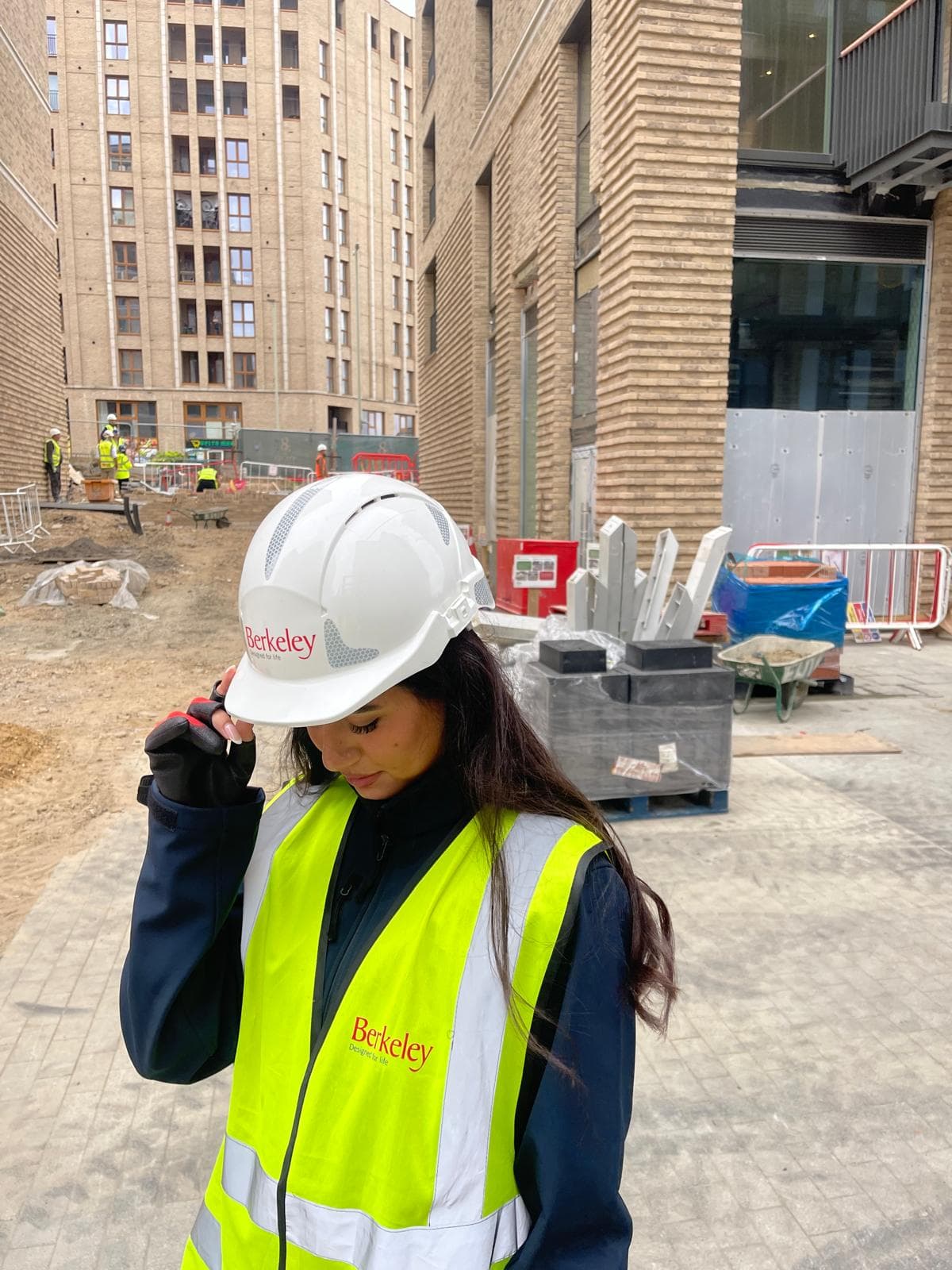 Alara Salih on site during the Berkeley Homes technical internship