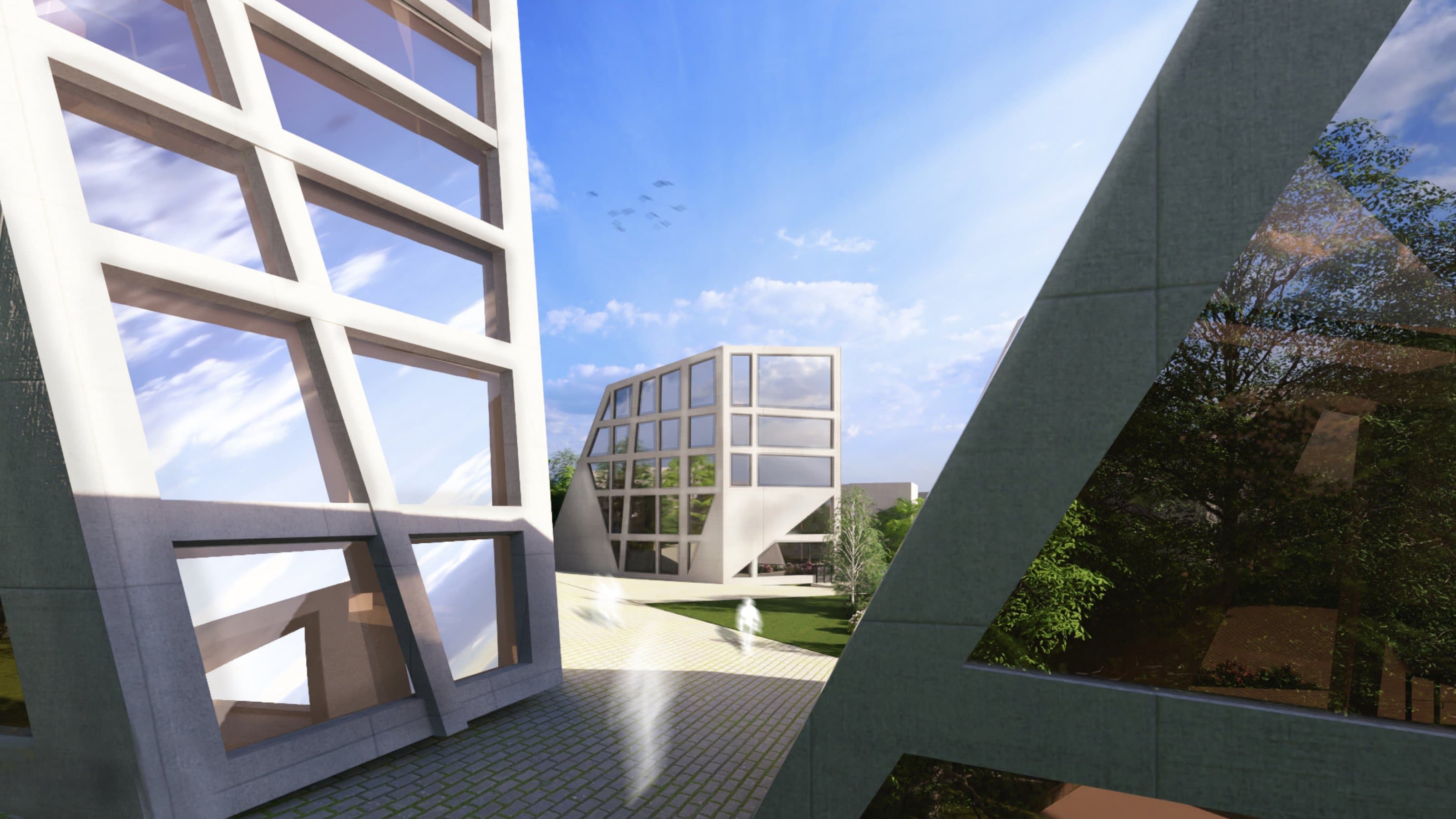 New Verulamium courtyard from the public realm